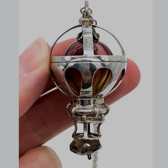 Sterling handmade hot air balloon pendant - Picture 2 of 2